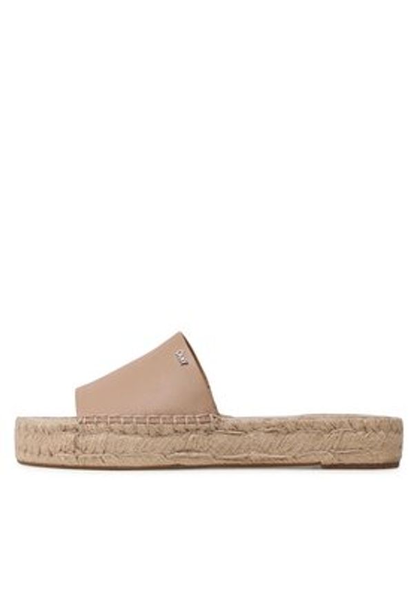 DKNY Espadryle K1304618 Beżowy. Kolor: beżowy. Materiał: skóra