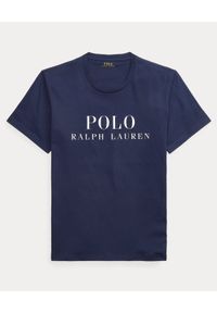 Ralph Lauren - RALPH LAUREN - Granatowy t-shirt z logo. Typ kołnierza: polo. Kolor: niebieski. Materiał: bawełna. Wzór: nadruk #3