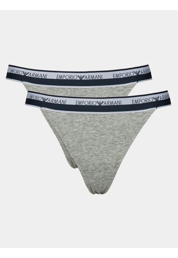 Emporio Armani Underwear Komplet 2 par stringów 164522 4R227 00948 Szary. Kolor: szary. Materiał: bawełna