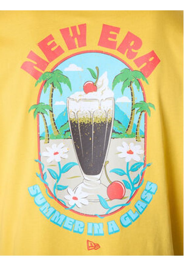 New Era T-Shirt 60596304 Żółty Regular Fit. Kolor: żółty. Materiał: bawełna