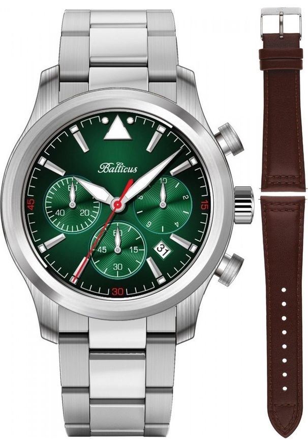 BALTICUS - Zegarek Balticus Zegarek męski Balticus BALFSQCHGRE srebrny. Kolor: srebrny
