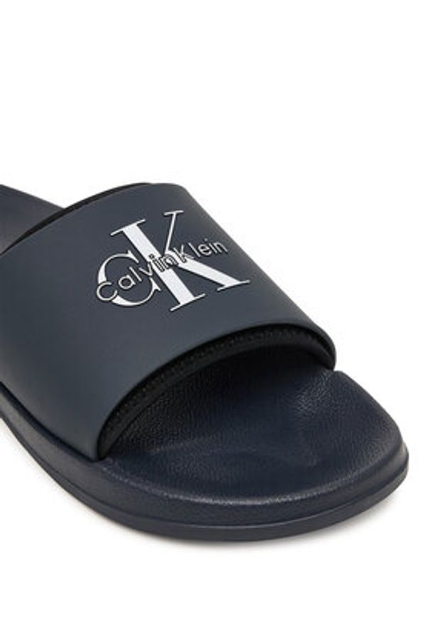 Calvin Klein Klapki Ess Slide Rubber Neoprene HM0HM02229 Granatowy. Kolor: niebieski. Materiał: syntetyk