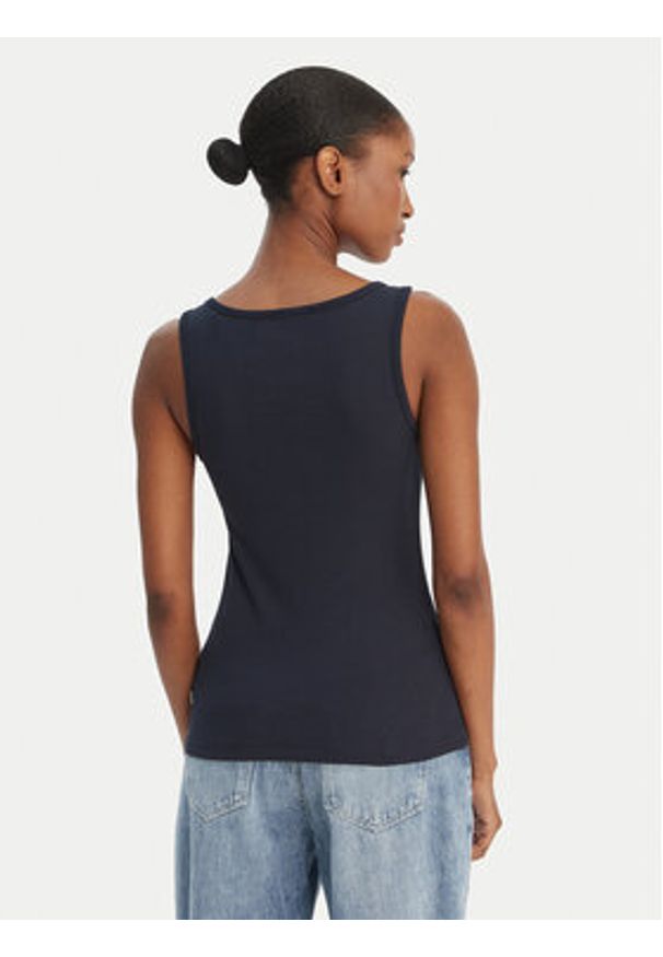 Guess Jeans Top W6GPZ2 KA0H1 Granatowy Slim Fit. Kolor: niebieski. Materiał: bawełna