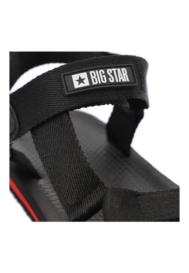 Big-Star - Czarne Sandały Big Star Wygodne Buty Damskie. Okazja: na co dzień. Zapięcie: rzepy. Kolor: czarny. Materiał: materiał. Sezon: lato. Styl: casual, wakacyjny, sportowy
