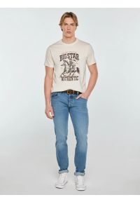 Big-Star - Koszulka męska z linii Authentic z nadrukiem perłowa Patter 103. Okazja: na co dzień. Kolor: kremowy. Materiał: dzianina, jeans, materiał. Wzór: nadruk. Styl: casual, klasyczny #3