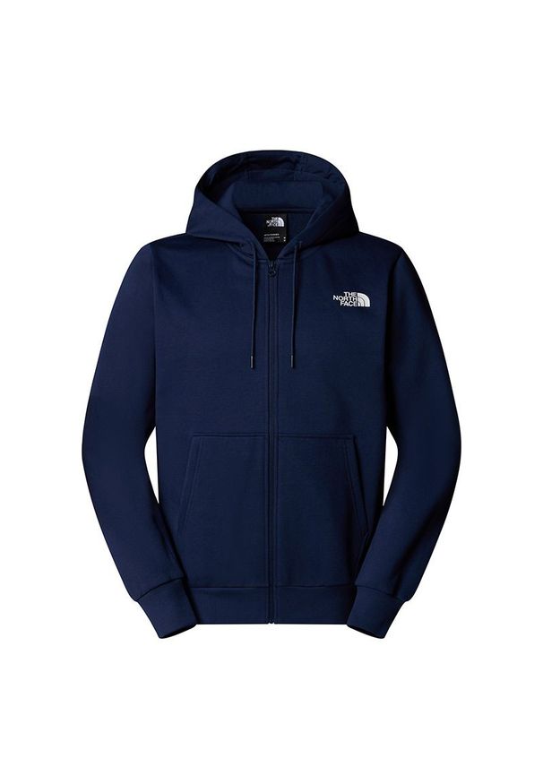 Bluza męska The North Face Simple Dome Full Zip 0A89FD8K21 - granatowa. Okazja: na co dzień. Typ kołnierza: kaptur. Kolor: niebieski. Materiał: poliester, bawełna, materiał. Styl: casual, klasyczny
