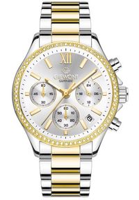 Zegarek Giewont Zegarek Damski Giewont Sapphire Srebrno Złoty GW3670-B4. Kolor: srebrny, złoty, wielokolorowy #1