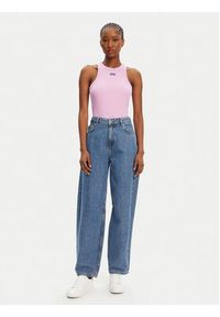 Hugo - HUGO Top 50508857 Różowy Slim Fit. Kolor: różowy. Materiał: bawełna