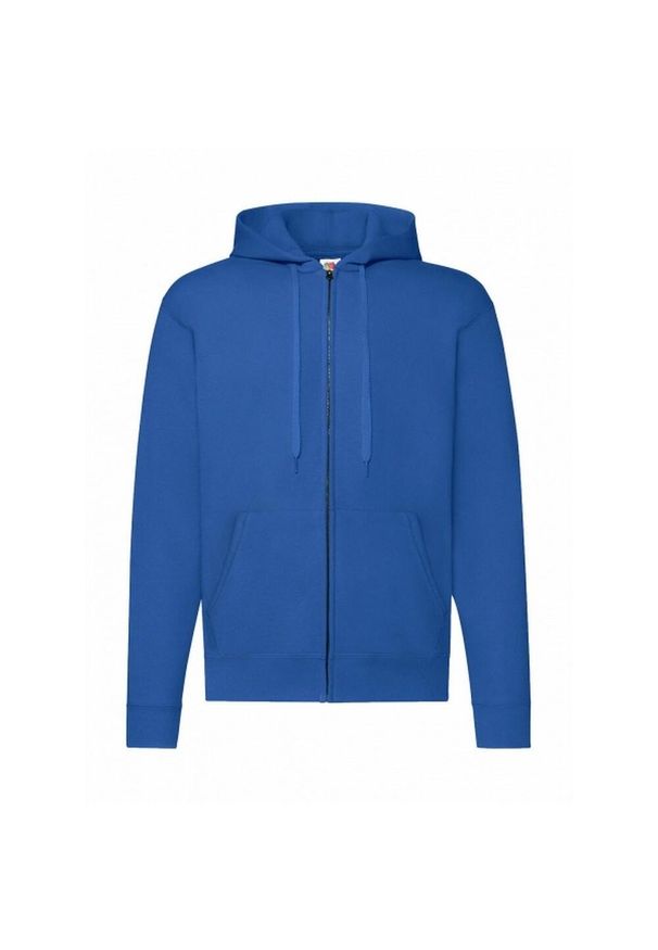 FRUIT OF THE LOOM - Męska Klasyczna Bluza Z Kapturem. Typ kołnierza: kaptur. Kolor: niebieski