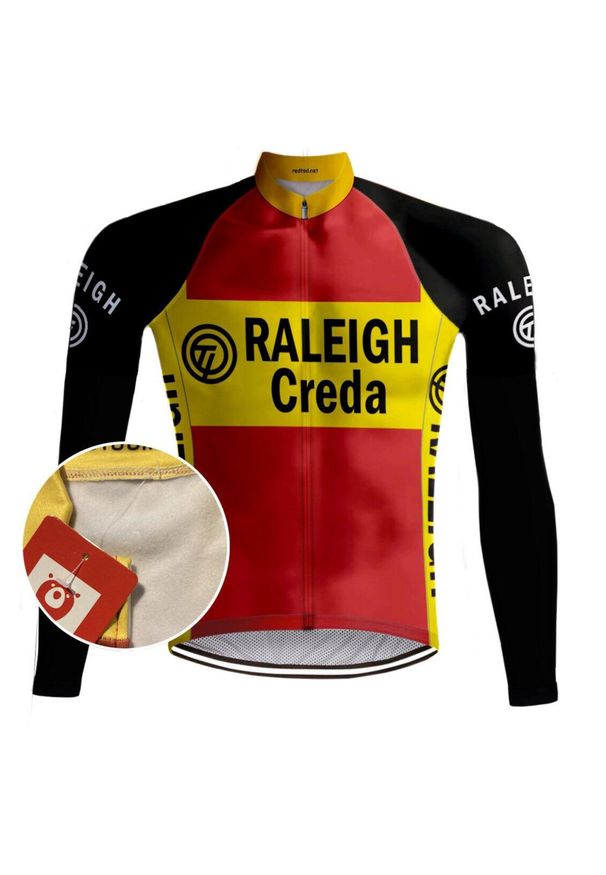 Camisola de Ciclismo Retro TI-Raleigh (Velo) - REDTED. Kolor: czerwony, biały, żółty, czarny, wielokolorowy. Materiał: poliester