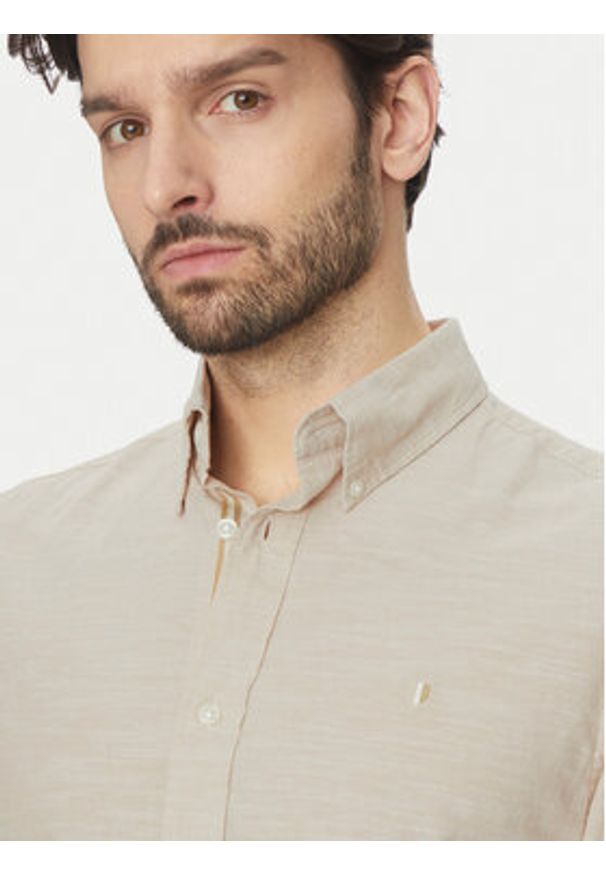 Jack & Jones - Jack&Jones Koszula Summer 12274599 Beżowy Regular Fit. Kolor: beżowy. Materiał: bawełna