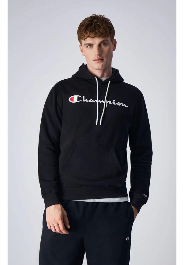 Bluza sportowa męska Champion Big Logo Print. Typ kołnierza: kaptur. Kolor: czarny, wielokolorowy. Wzór: nadruk