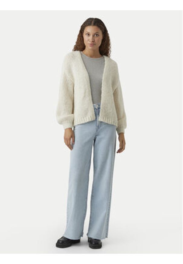 Vero Moda Kardigan Maybe 10273101 Écru Oversize. Kolor: kremowy. Materiał: syntetyk