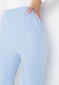 Born2be - Niebieskie Garniturowe Spodnie z Szerokimi Nogawkami i Gumką w Pasie Leilma. Stan: podwyższony. Kolor: niebieski. Styl: elegancki #3