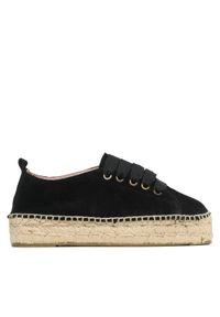 Manebi Espadryle Lace-Up Espadrilles K 1.0 E0 Czarny. Kolor: czarny. Materiał: zamsz, skóra #1