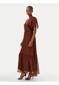 Haveone Sukienka letnia AFF-N006 Brązowy Loose Fit. Kolor: brązowy. Materiał: jedwab, wiskoza. Sezon: lato
