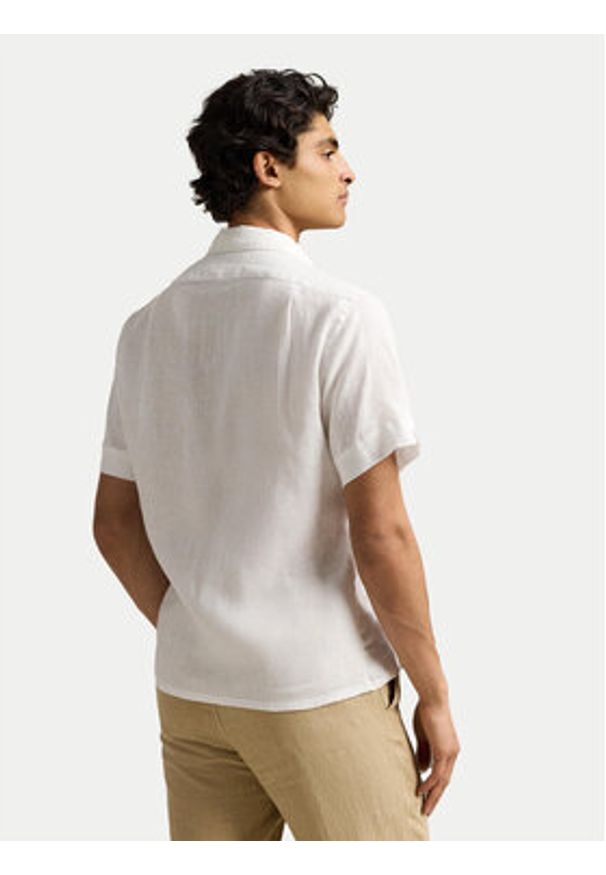 Polo Ralph Lauren Koszula 710966421007 Biały Classic Fit. Typ kołnierza: polo. Kolor: biały. Materiał: len
