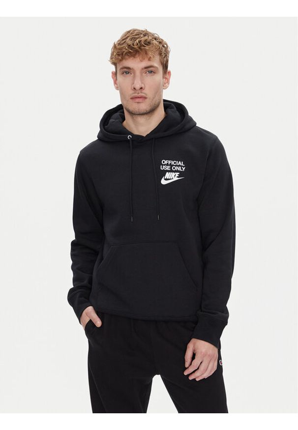 Nike Bluza Club Bb IB8398 Czarny Regular Fit. Kolor: czarny. Materiał: bawełna