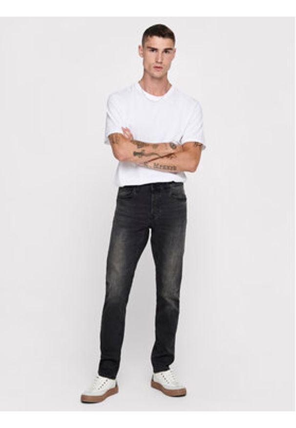 Only & Sons Jeansy Loom 22010447 Czarny Slim Fit. Kolor: czarny