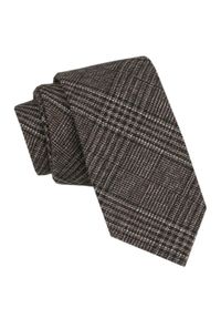 Wełniany Krawat - Alties - Kratka w Odcieniach Brązu. Kolor: beżowy, wielokolorowy, brązowy. Materiał: bawełna, wełna. Wzór: kratka
