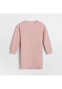 Reserved - Dzianinowa sukienka - Różowy. Kolor: różowy. Materiał: dzianina