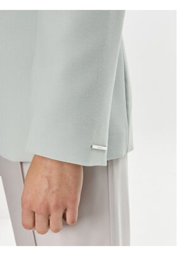 Calvin Klein Marynarka Essential K20K206477 Zielony Regular Fit. Kolor: zielony. Materiał: syntetyk, wiskoza