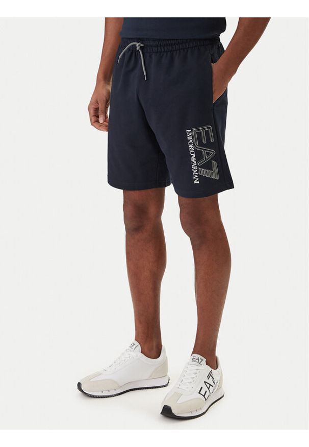EA7 Emporio Armani Szorty sportowe 7M001315 AF13512 Granatowy Regular Fit. Kolor: niebieski. Materiał: bawełna. Styl: sportowy