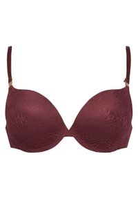 Guess Biustonosz push-up O5RC12 KCLB0 Bordowy. Kolor: czerwony. Materiał: syntetyk. Rodzaj stanika: push-up
