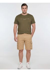 Big-Star - Koszulka męska z nadrukiem khaki Oliver 303. Okazja: na co dzień. Kolor: zielony. Wzór: nadruk. Styl: casual, sportowy, militarny #8
