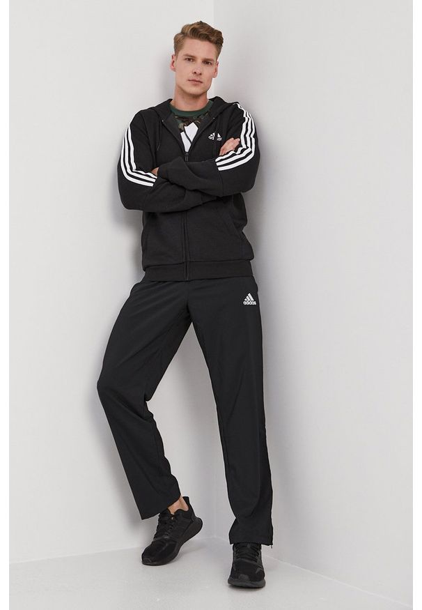 Adidas - adidas Spodnie GK9249 męskie kolor czarny gładkie. Kolor: czarny. Wzór: gładki