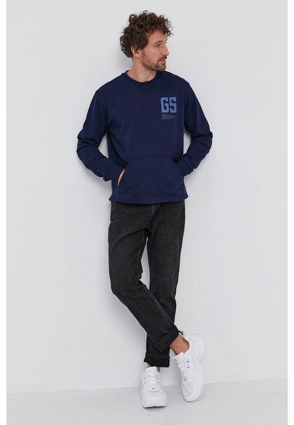 G-Star RAW - G-Star Raw Bluza męska z nadrukiem. Okazja: na co dzień. Kolor: niebieski. Materiał: poliester. Wzór: nadruk. Styl: casual