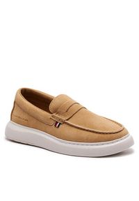 TOMMY HILFIGER - Tommy Hilfiger Półbuty Hilfiger Suede Hybrid Loafer FM0FM04440 Beżowy. Kolor: beżowy #2