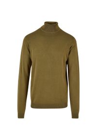 Urban Classics - Męska Dzianinowa Bluza Z Golfem. Typ kołnierza: golf. Kolor: zielony. Materiał: dzianina. Sport: golf #1