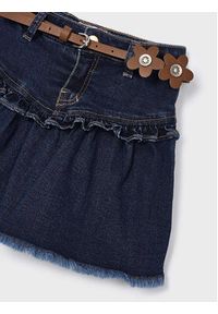 Mayoral Spódnica jeansowa 4.905 Granatowy Regular Fit. Kolor: niebieski. Materiał: bawełna #3