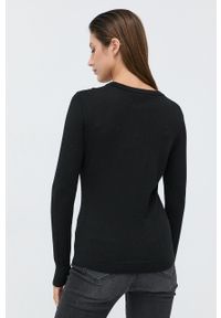 Trussardi Jeans - Trussardi - Sweter wełniany. Kolor: czarny. Materiał: wełna. Długość rękawa: długi rękaw. Długość: długie #3