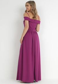 Born2be - Fioletowa Rozkloszowana Sukienka na Ramiączkach Maxi Chilli. Kolor: fioletowy. Długość rękawa: na ramiączkach. Długość: maxi