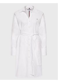 TOMMY HILFIGER - Tommy Hilfiger Sukienka koszulowa WW0WW35321 Biały Regular Fit. Kolor: biały. Materiał: bawełna. Typ sukienki: koszulowe #2