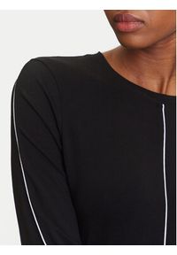 Karl Lagerfeld - KARL LAGERFELD Bluzka A3W17007 Czarny Slim Fit. Typ kołnierza: dekolt w karo. Kolor: czarny. Materiał: wiskoza #3