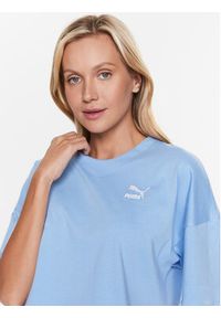 Puma T-Shirt Classics 538052 Błękitny Oversize. Kolor: niebieski. Materiał: bawełna #2