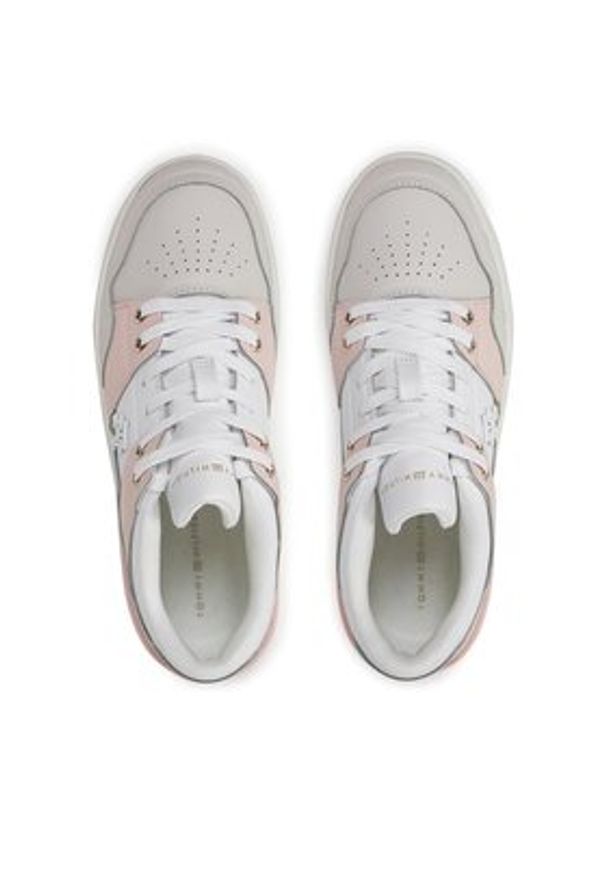 TOMMY HILFIGER - Tommy Hilfiger Sneakersy Th Basket Sneaker Lo FW0FW07756 Szary. Kolor: szary. Materiał: skóra