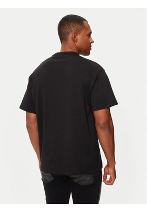 Versace Jeans Couture T-Shirt 77GAHC01 Czarny Relaxed Fit. Kolor: czarny. Materiał: bawełna