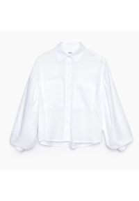 Cropp - Koszula z bufiastymi rękawami - Biały. Kolor: biały #1
