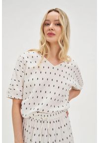 MOODO - Bawełniana koszula biała. Kolor: biały. Materiał: bawełna