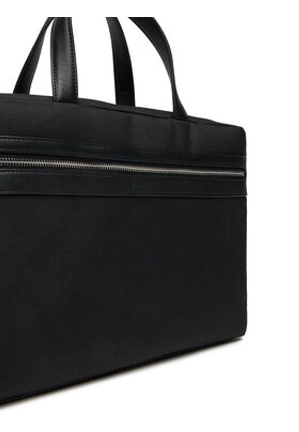 Calvin Klein Torba na laptopa Contrast Commuter Bag LV04D3032G Czarny. Kolor: czarny. Materiał: skóra