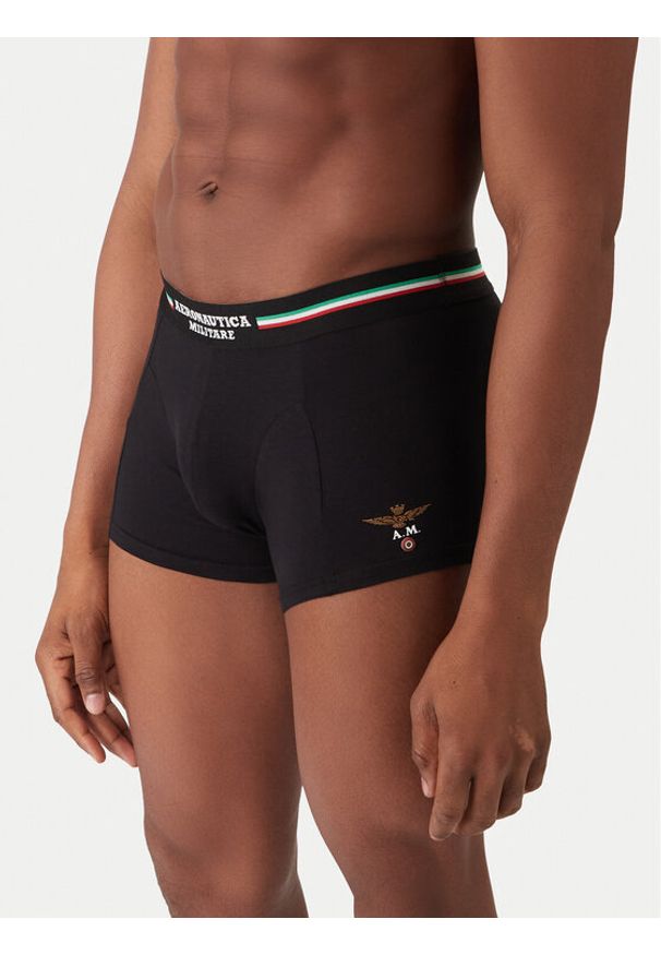 Aeronautica Militare Komplet 3 par bokserek AM1UBX001T Czarny. Kolor: czarny. Materiał: bawełna