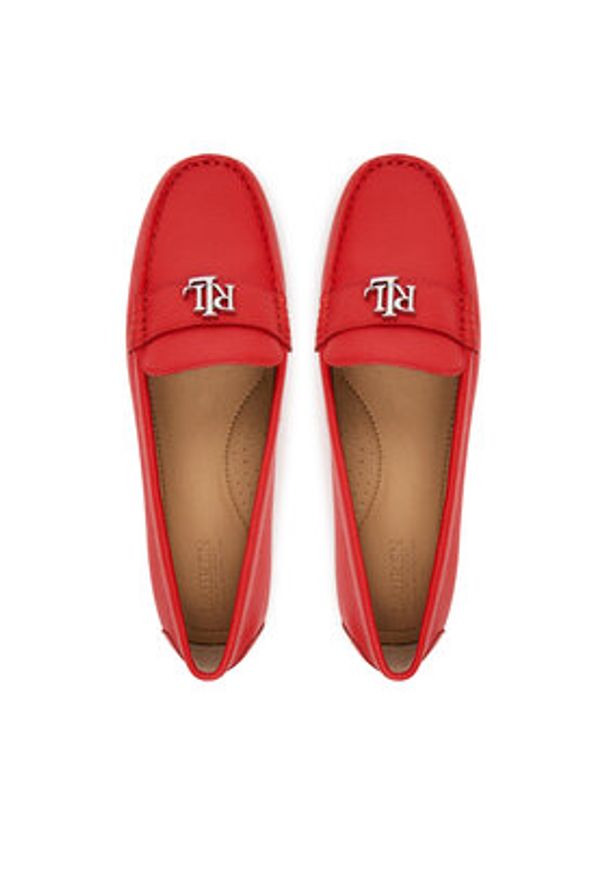 Lauren Ralph Lauren - LAUREN RALPH LAUREN Mokasyny Kingad 802942768015 Pomarańczowy. Kolor: pomarańczowy. Materiał: skóra