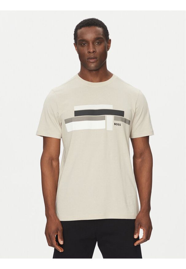 BOSS T-Shirt Glamping 50538923 Beżowy Relaxed Fit. Kolor: beżowy. Materiał: bawełna