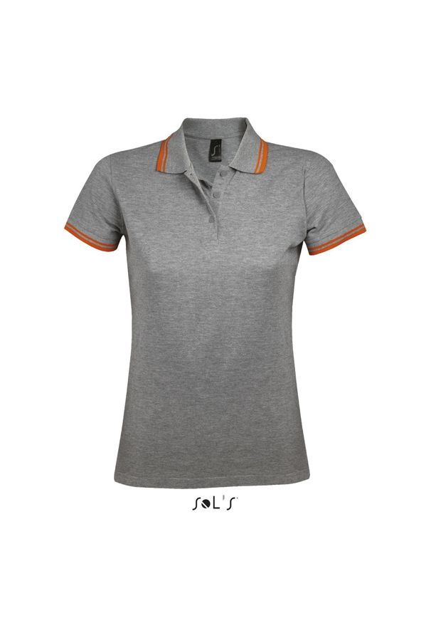 SOL'S - Damska koszulka polo Sol's Pasadena. Typ kołnierza: polo. Kolor: wielokolorowy, szary, pomarańczowy. Materiał: bawełna