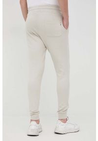 BOSS spodnie bawełniane męskie kolor beżowy z nadrukiem. Kolor: beżowy. Materiał: bawełna. Wzór: nadruk #4