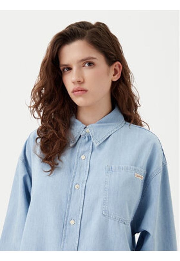 Calvin Klein Jeans Koszula jeansowa J20J225010 Błękitny Oversize. Kolor: niebieski. Materiał: bawełna